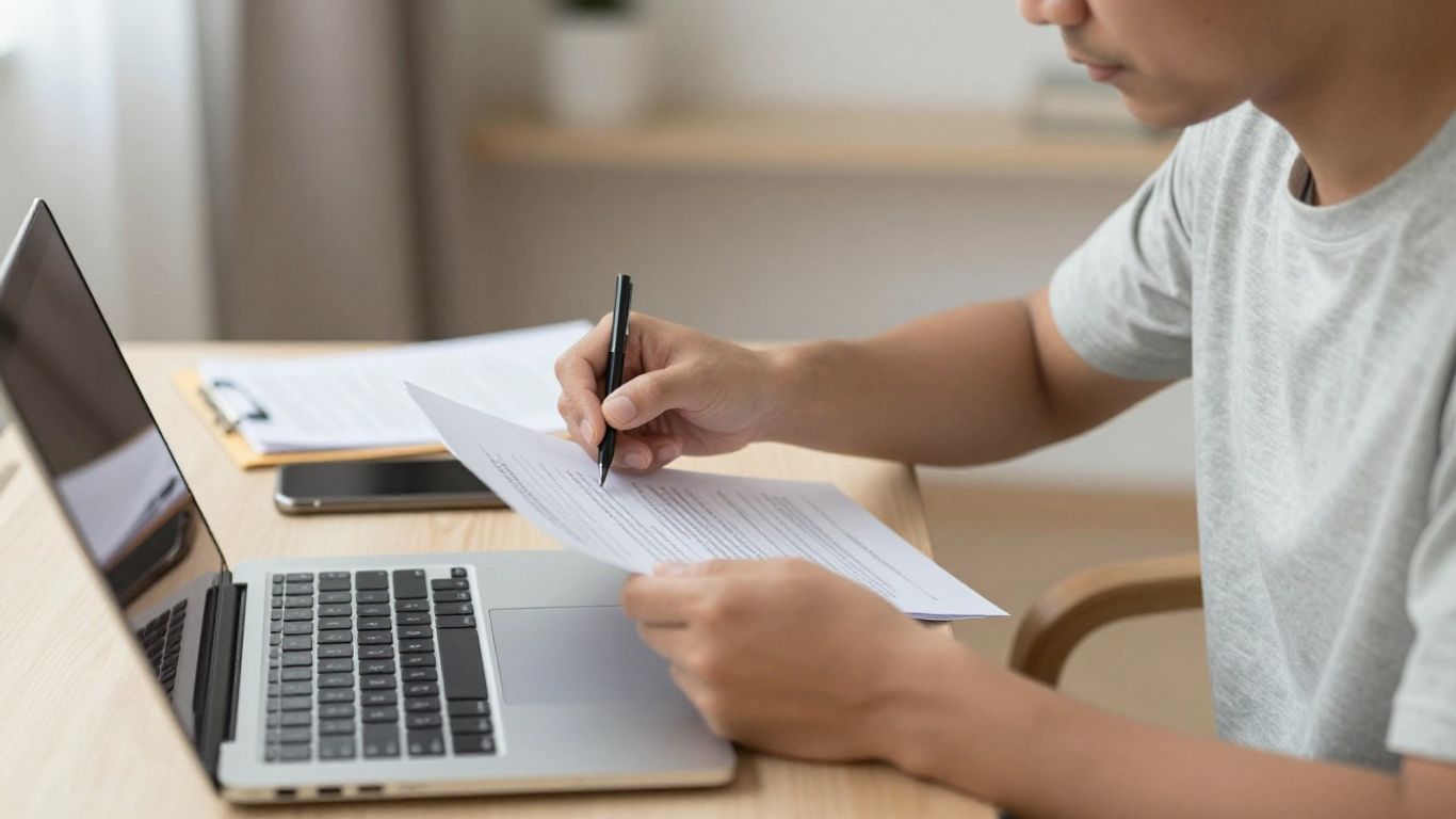 Patient reviewing a secure medical upload on laptop