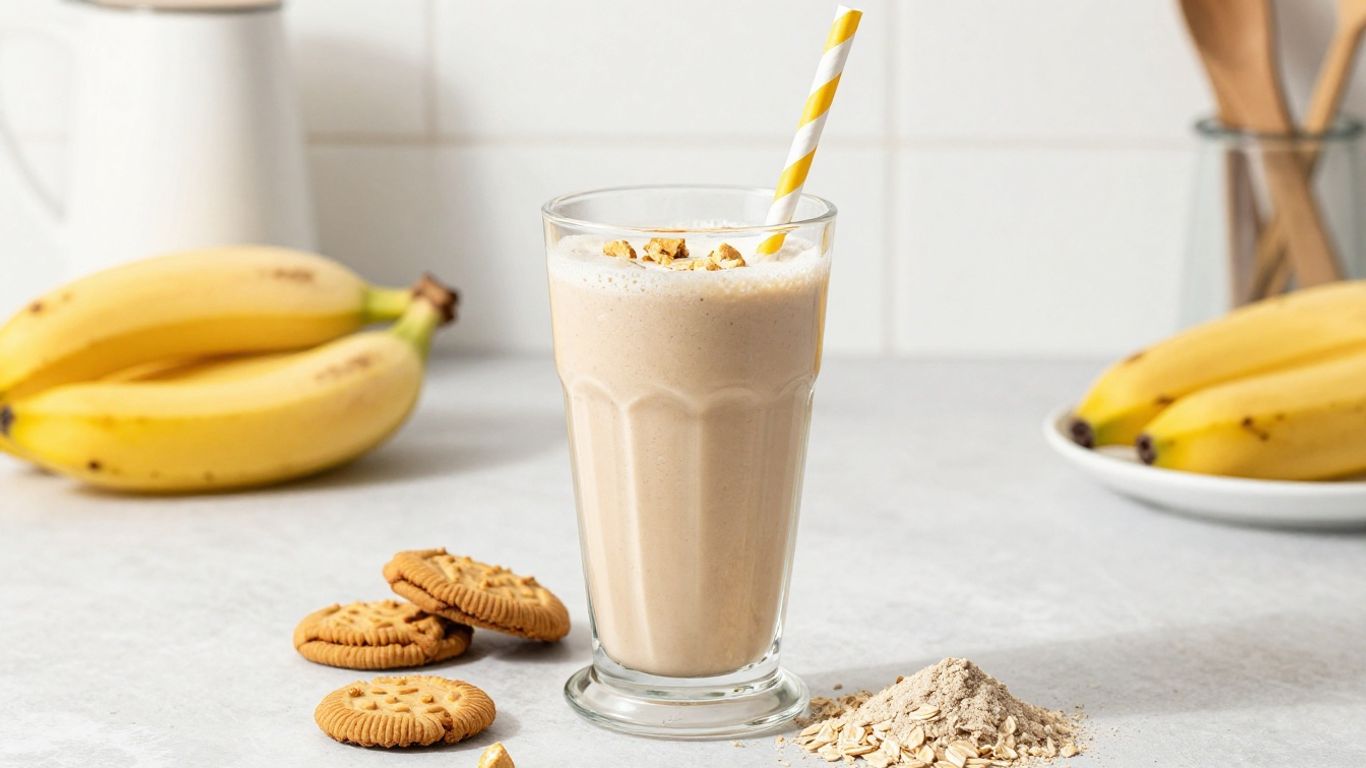 Cookies and cream shake with fresh healthy ingredients