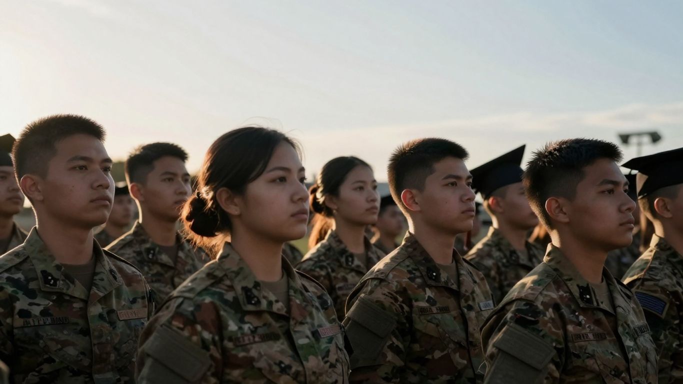 Military personnel looking towards a hopeful future with student loan relief.