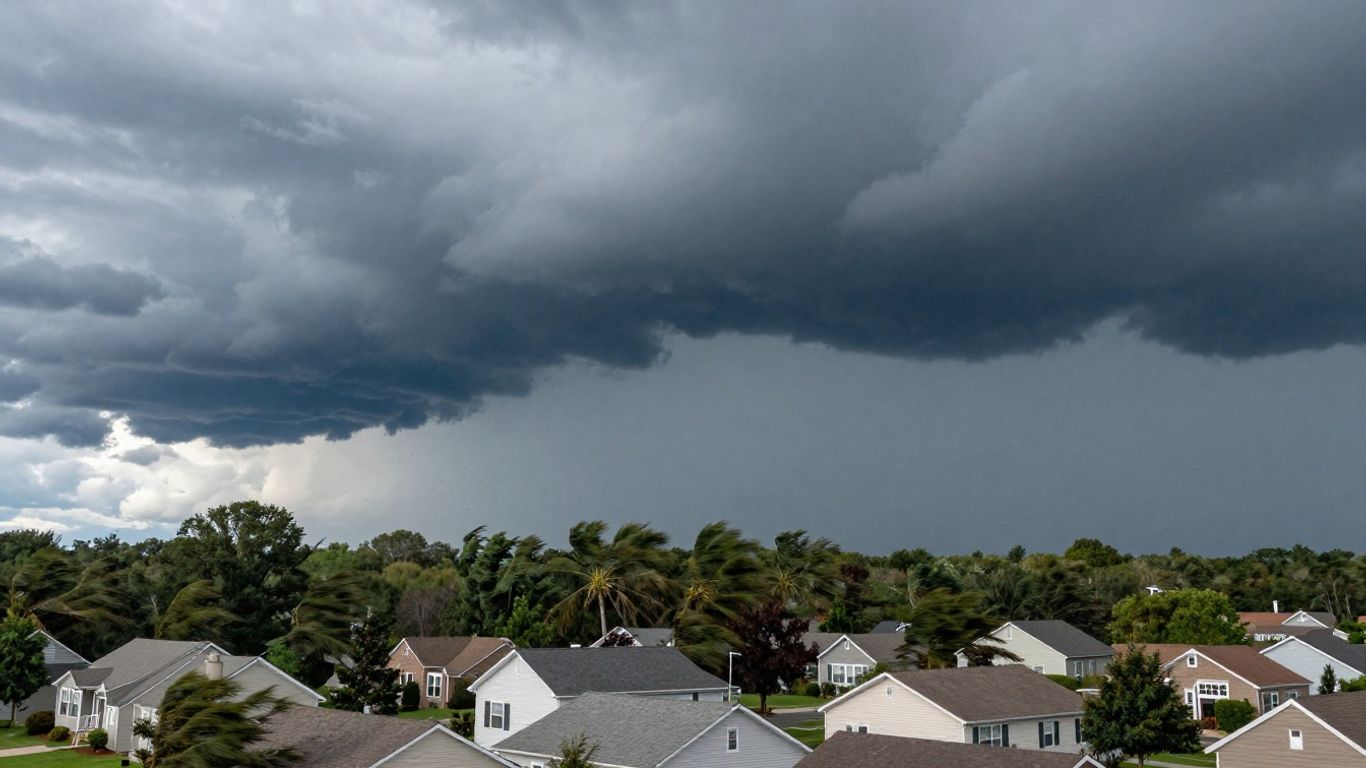 North Georgia homes under stormy sky