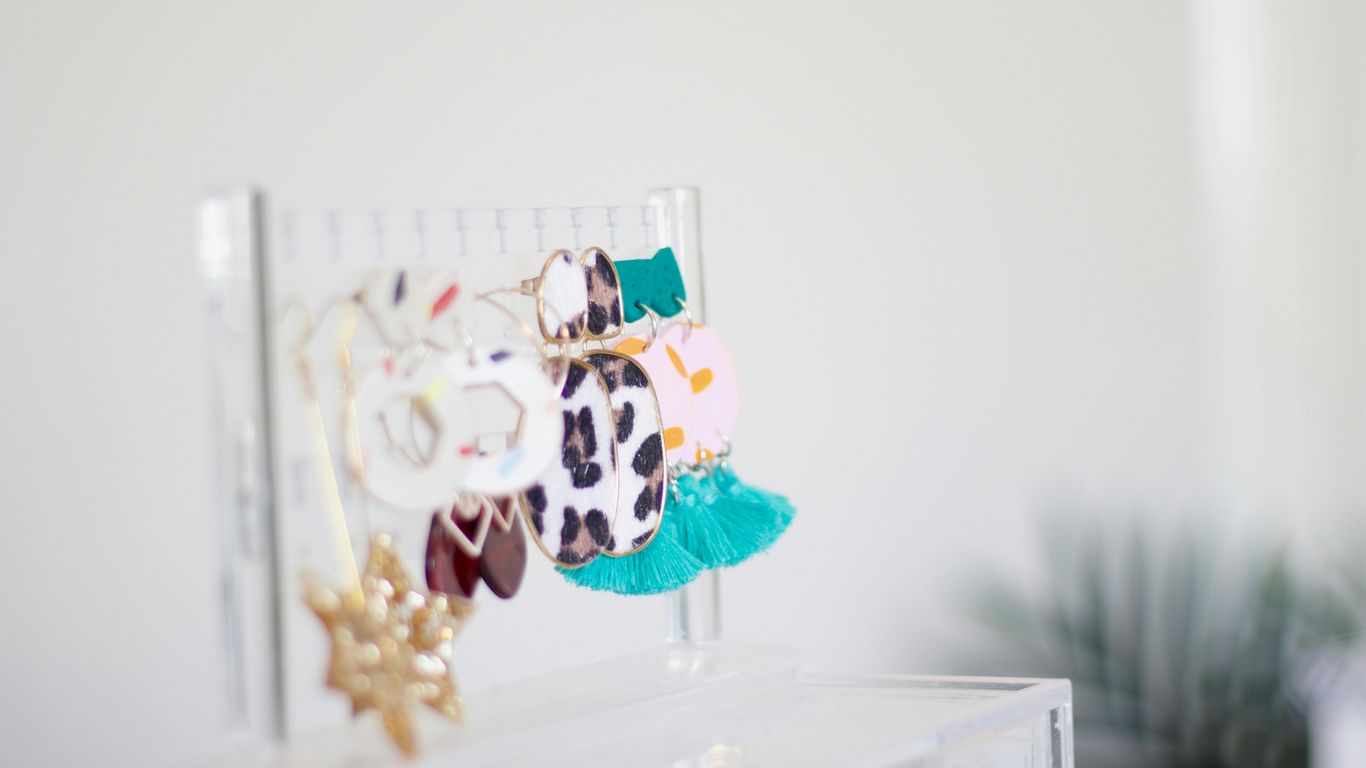 A vibrant collection of transparent custom acrylic shapes