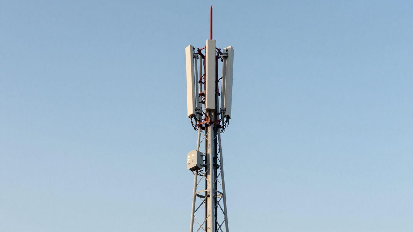 Telecom tower with backup power unit.