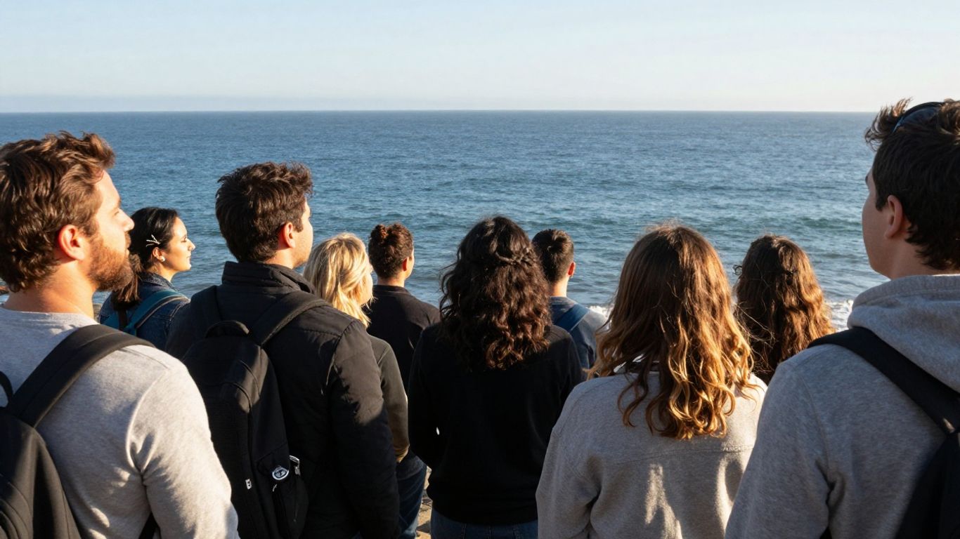 People looking towards a hopeful future in California.