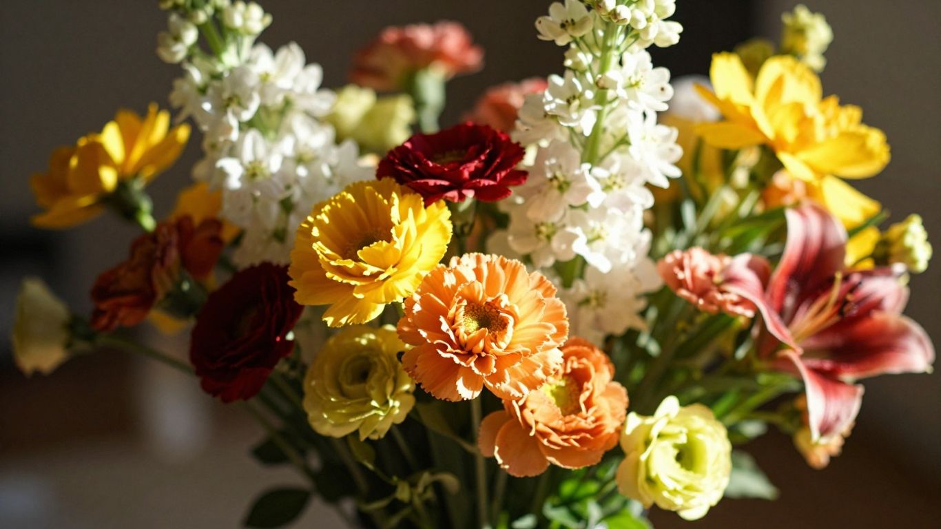 Colorful flowers offering hope and support.
