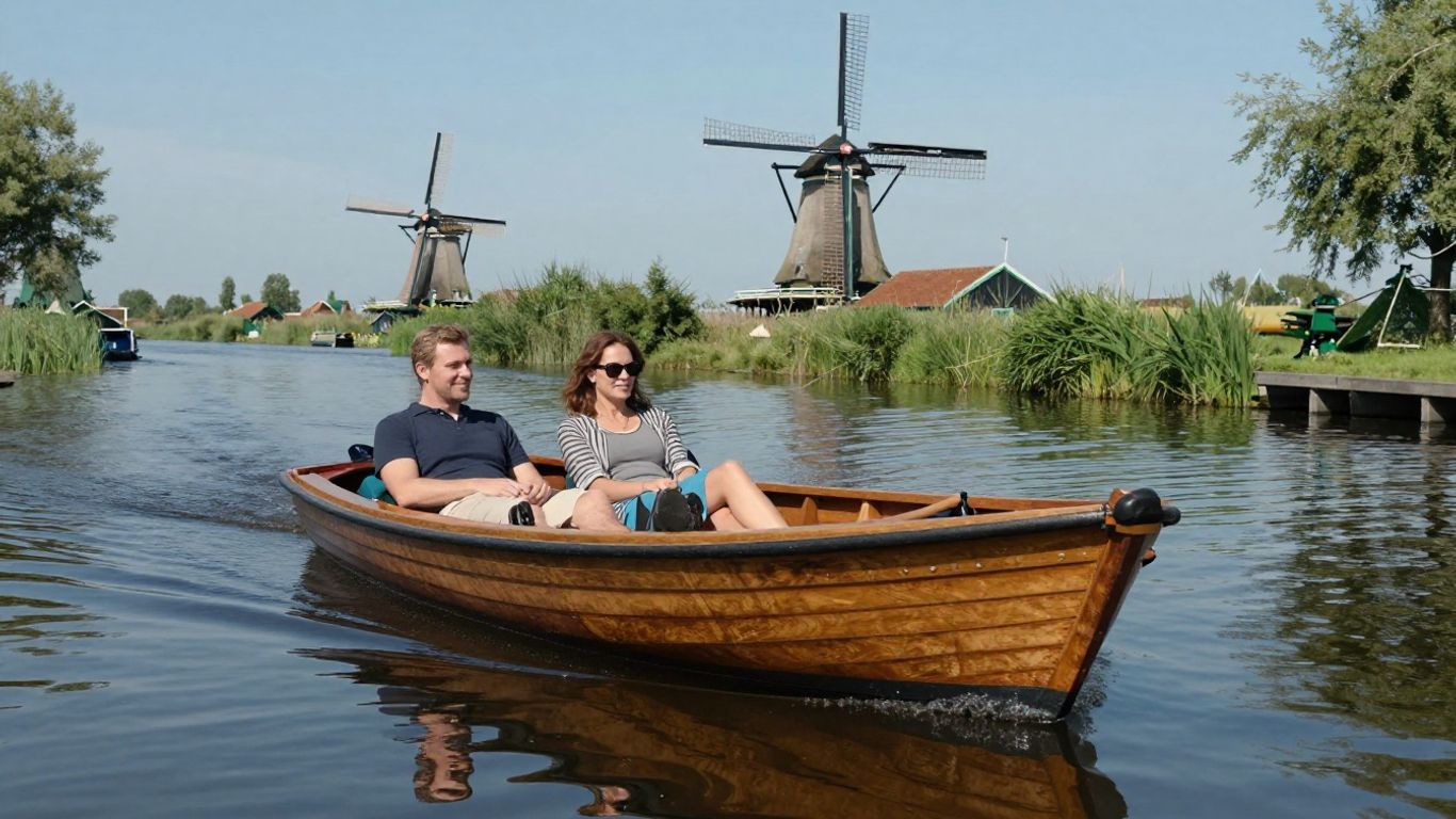 Boot op Fries water met twee personen