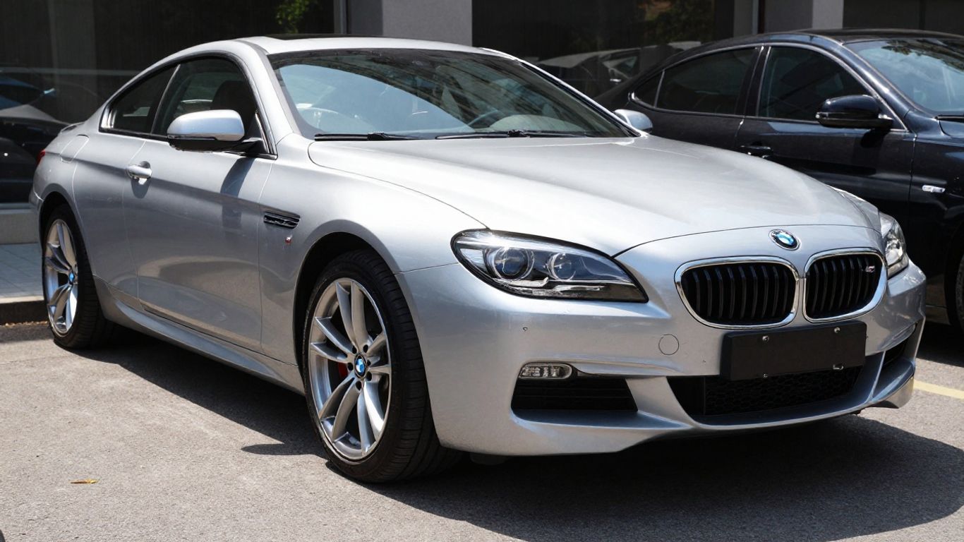 Silver BMW 6 Series Coupe parked outdoors