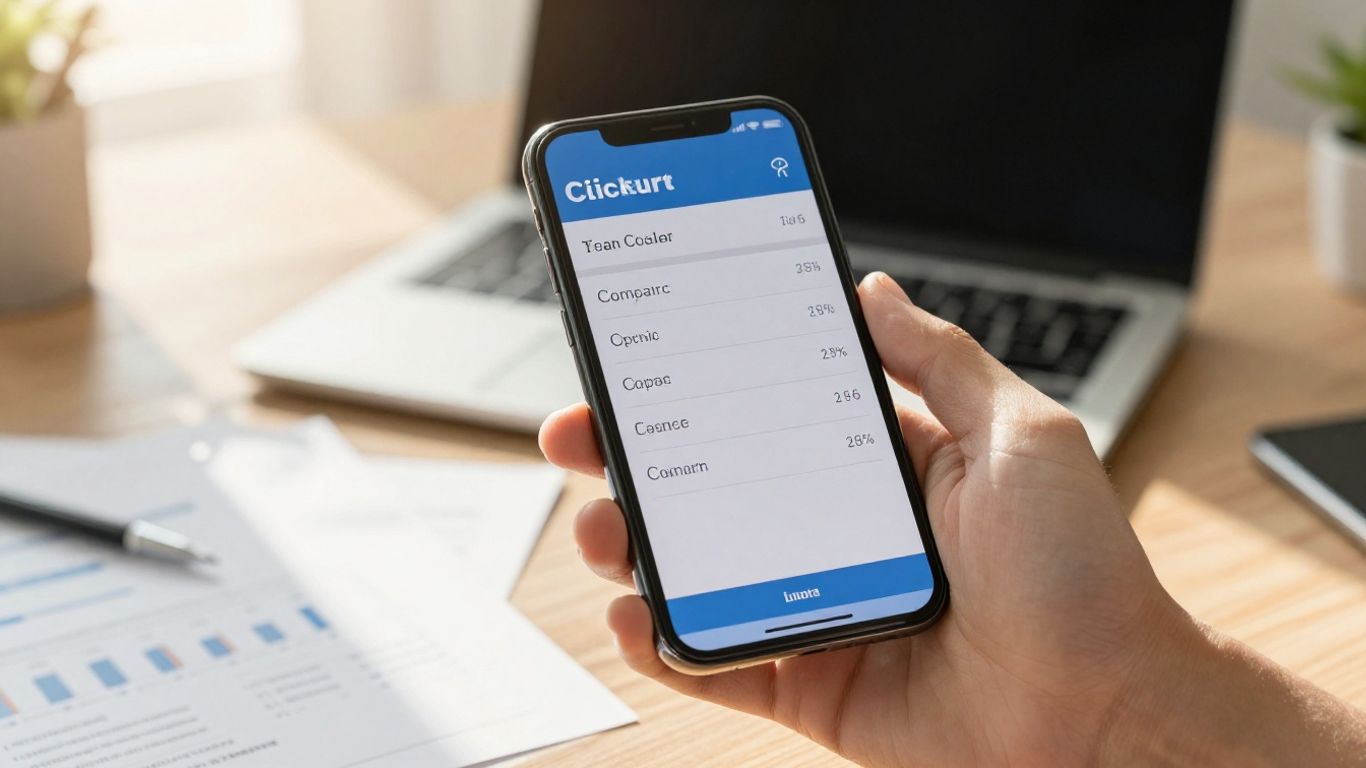 Loan calculator on a smartphone screen.