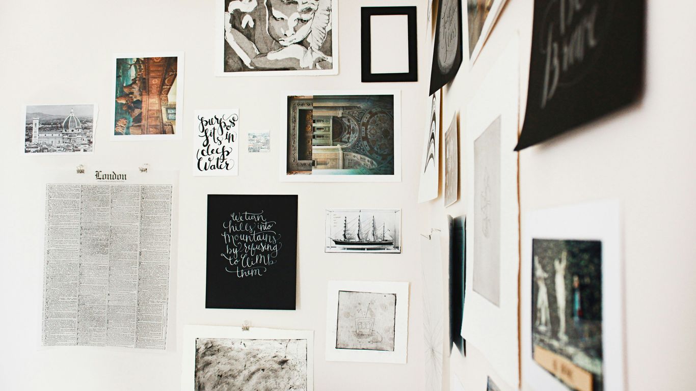 Gallery wall in bright home