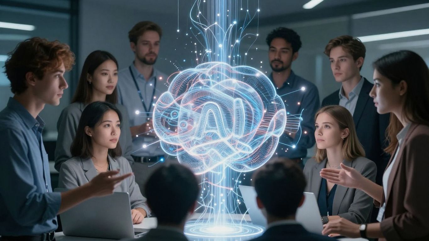 Team training AI for business growth