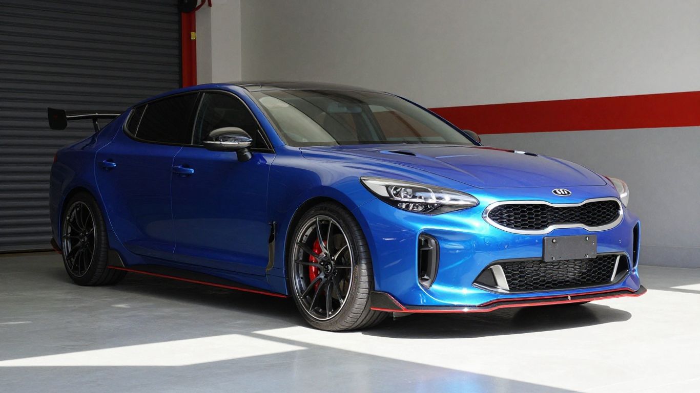 Modified Kia Stinger with performance parts in Sydney.