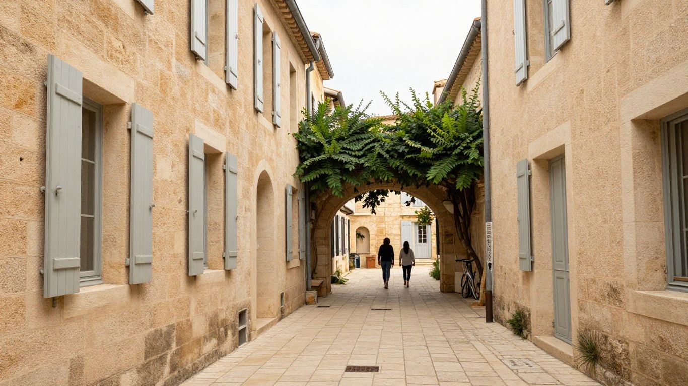 Stone lanes and pale façades in Aix