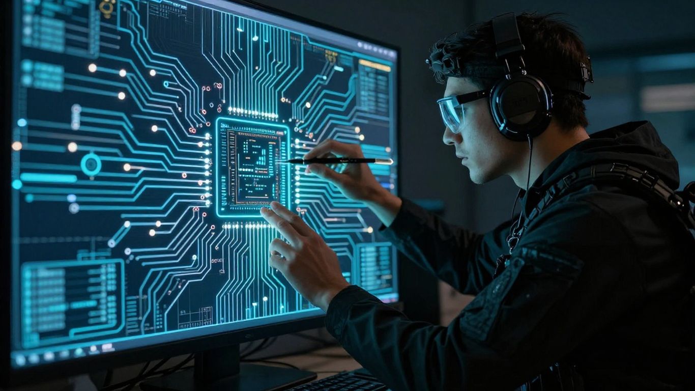 Cybersecurity expert performing a digital penetration test.