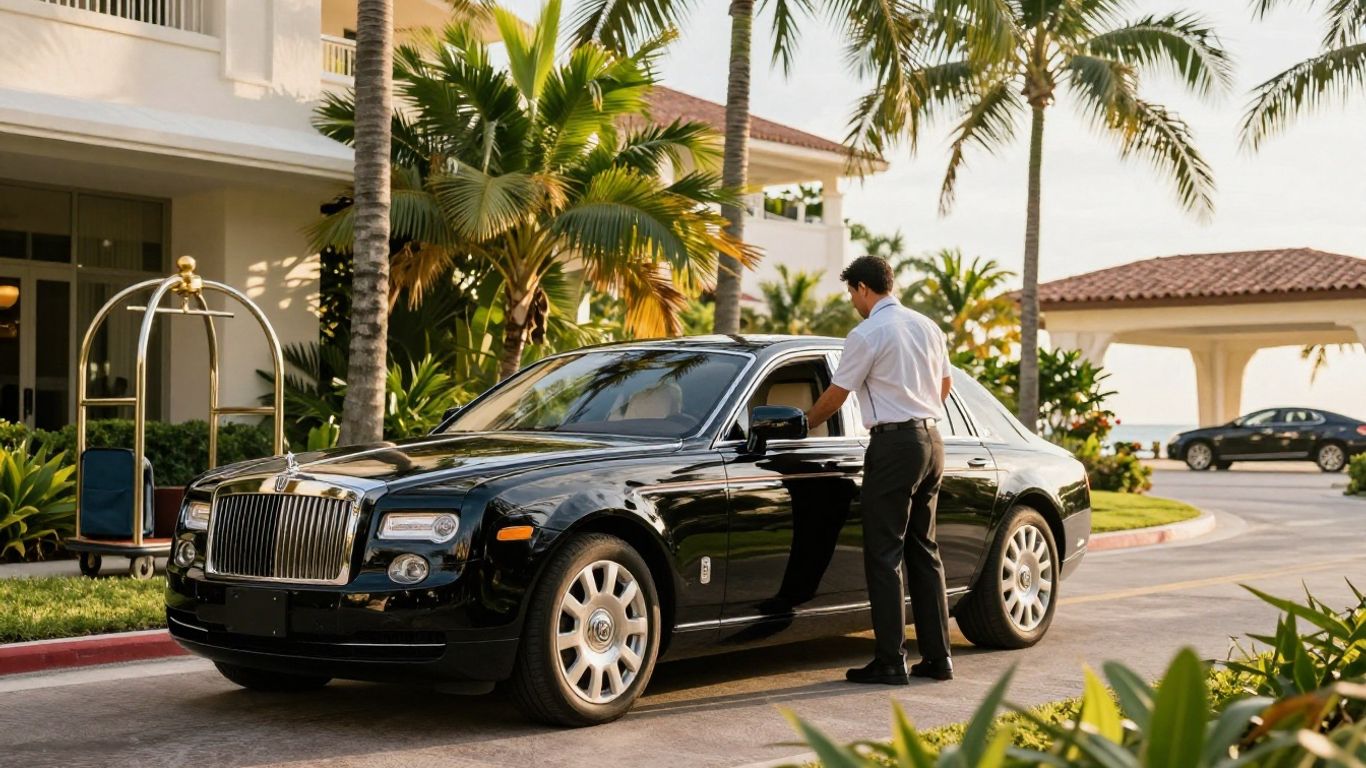 Luxury sedan arriving near Jupiter Florida