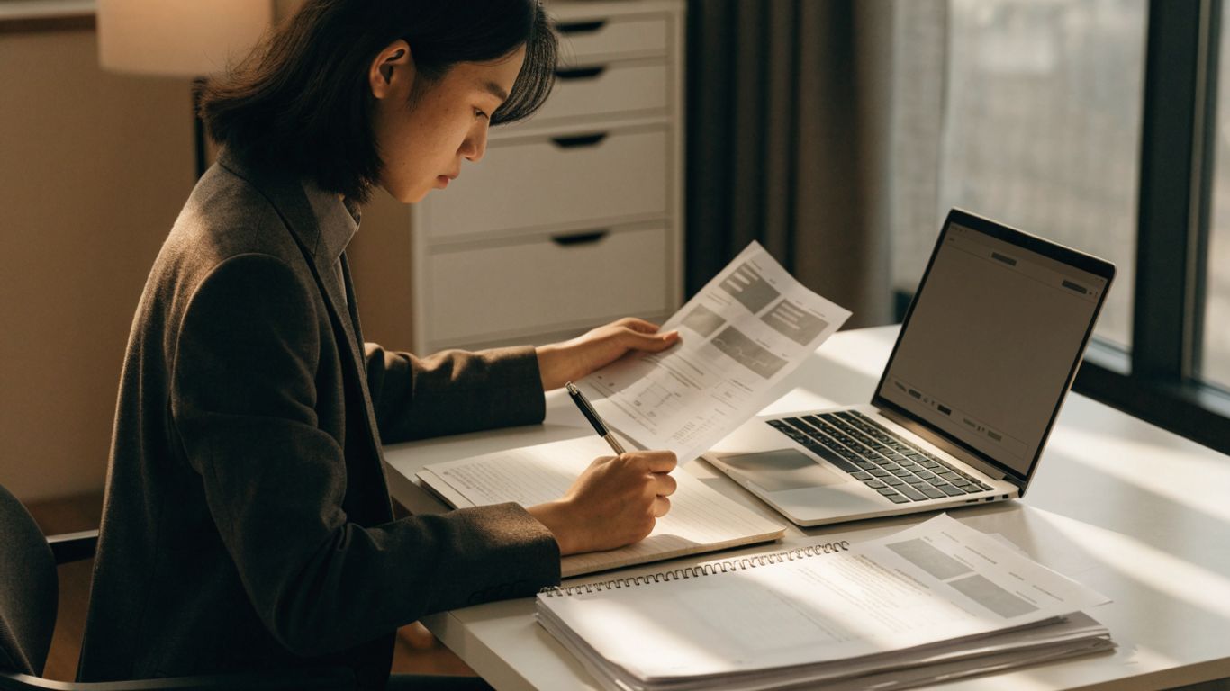 Sweepstakes management. Person reviewing sweepstakes rules beside a campaign plan