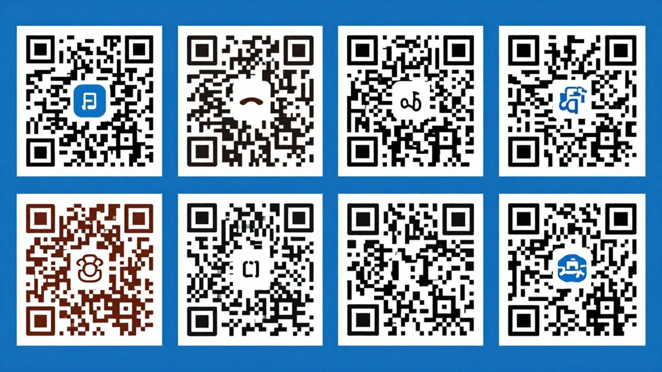 Customised QR codes with colourful designs.