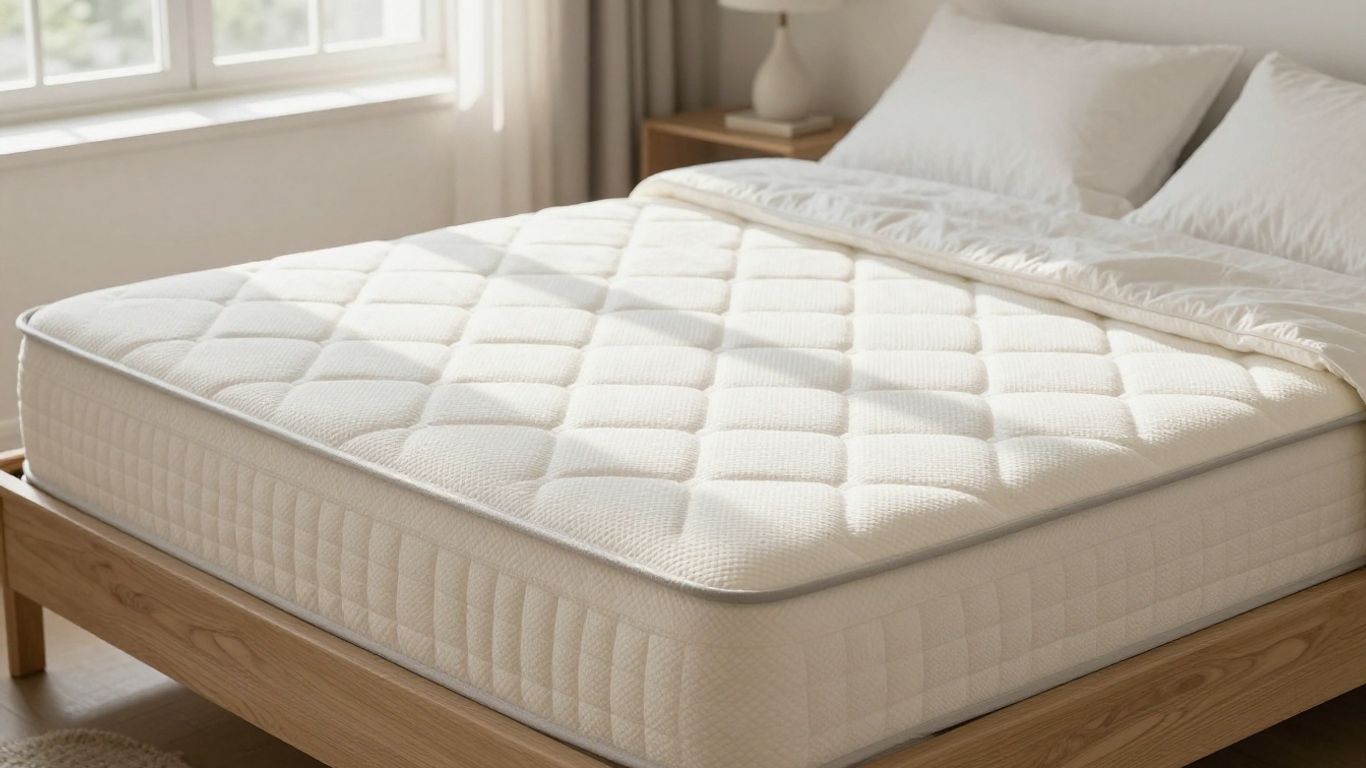 Comfortable foam mattress on a bed.
