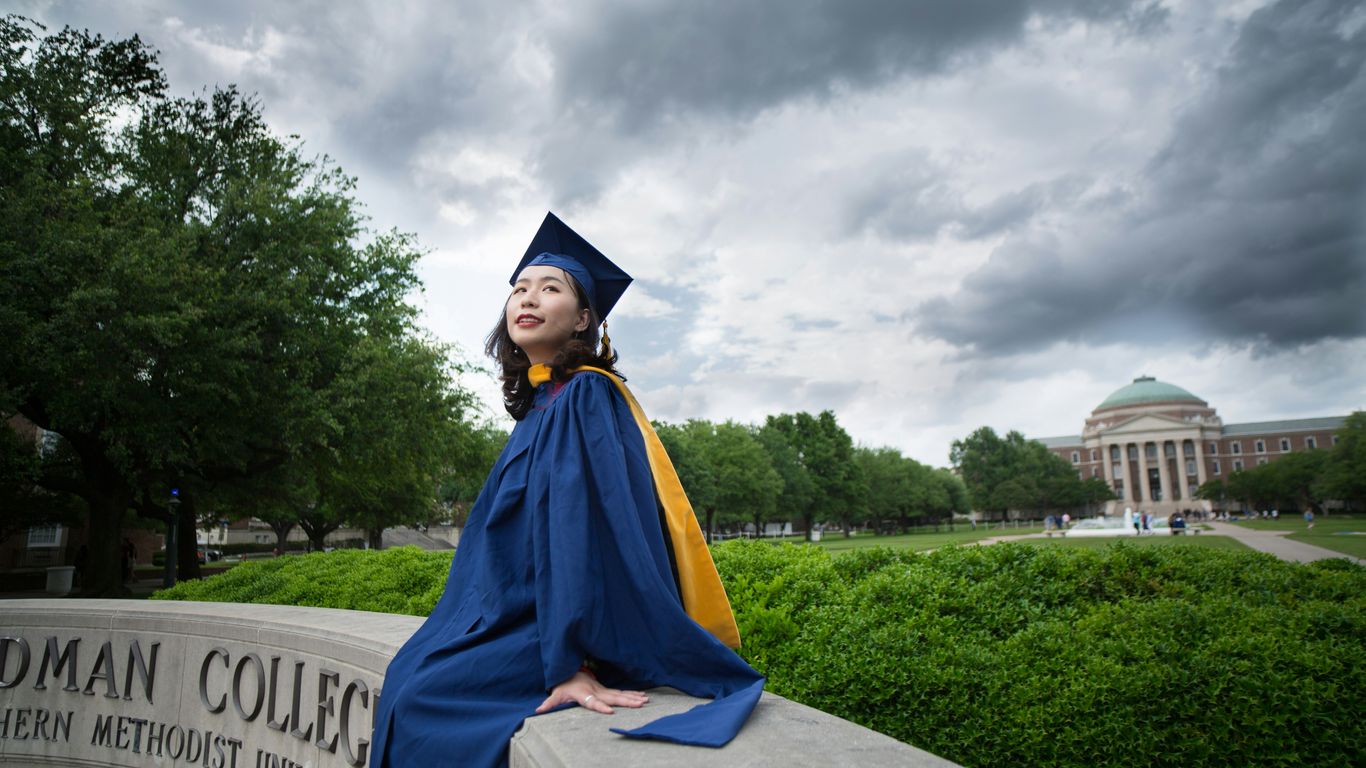 women's blue academic dress