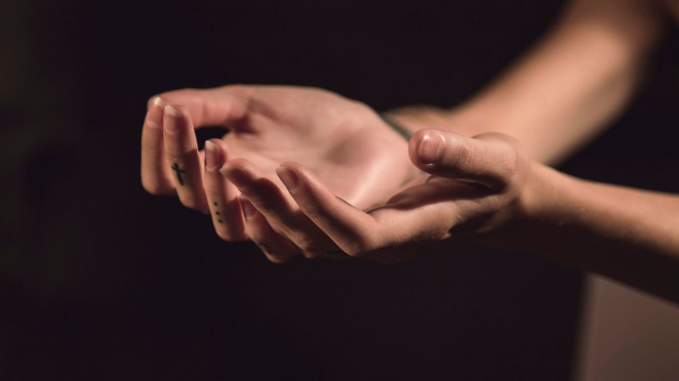 Hands demonstrating a practical training task