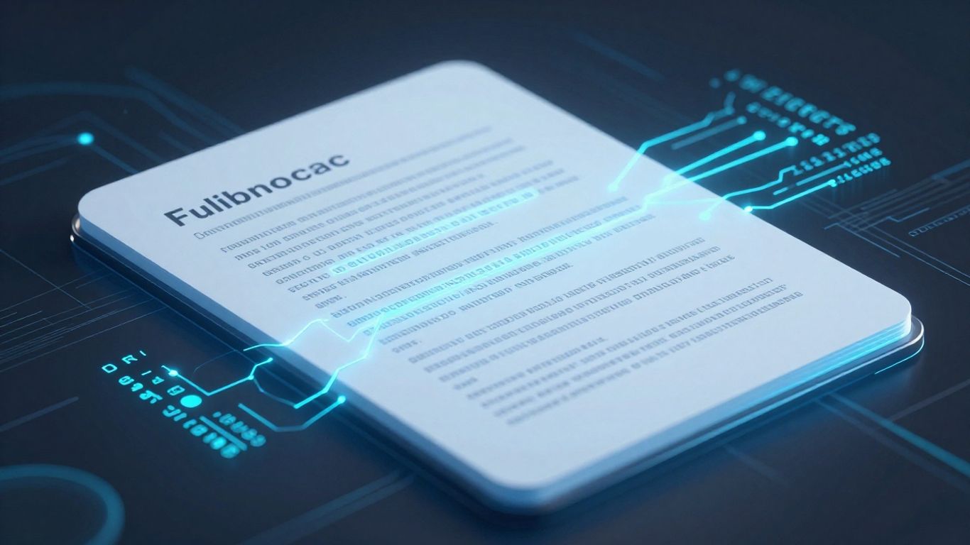 AI enhancing a scanned document with futuristic interface.