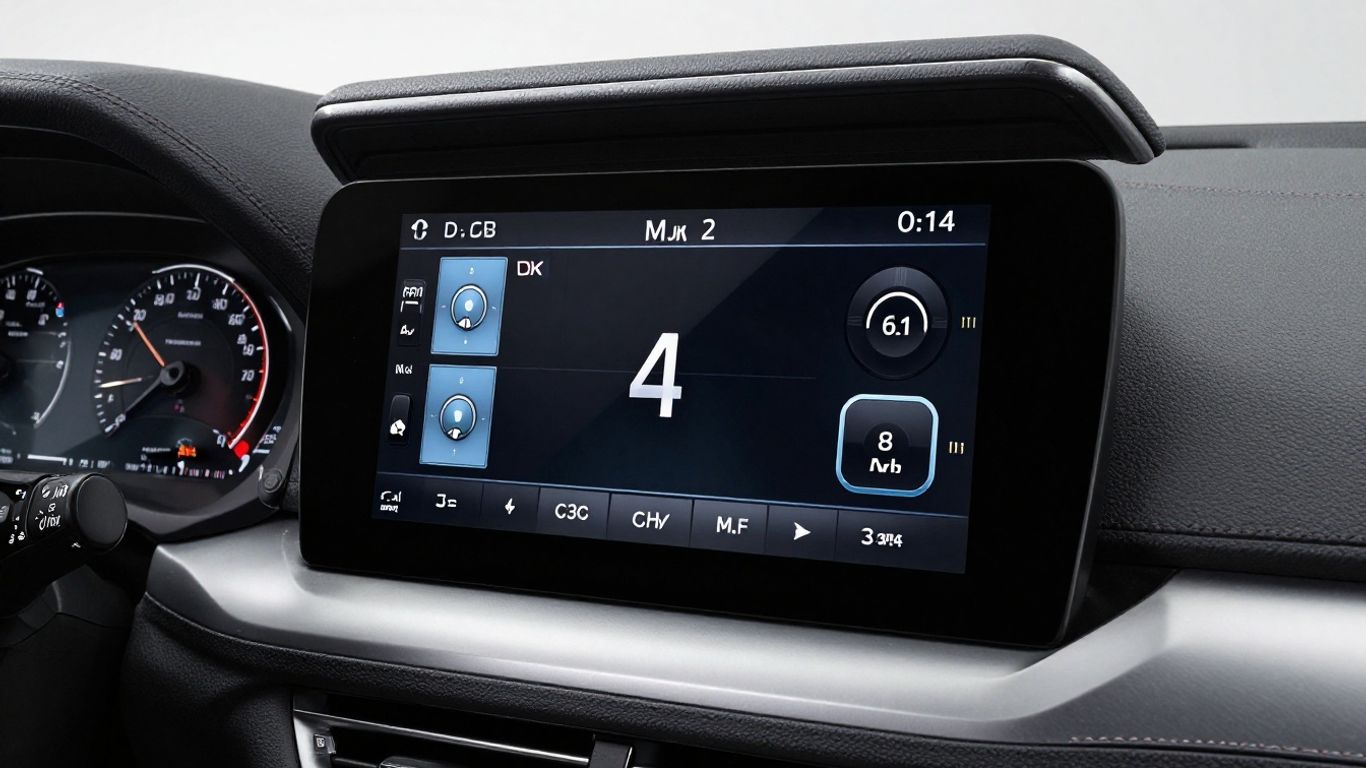 BMW G22 stereo head unit with display screen and controls.