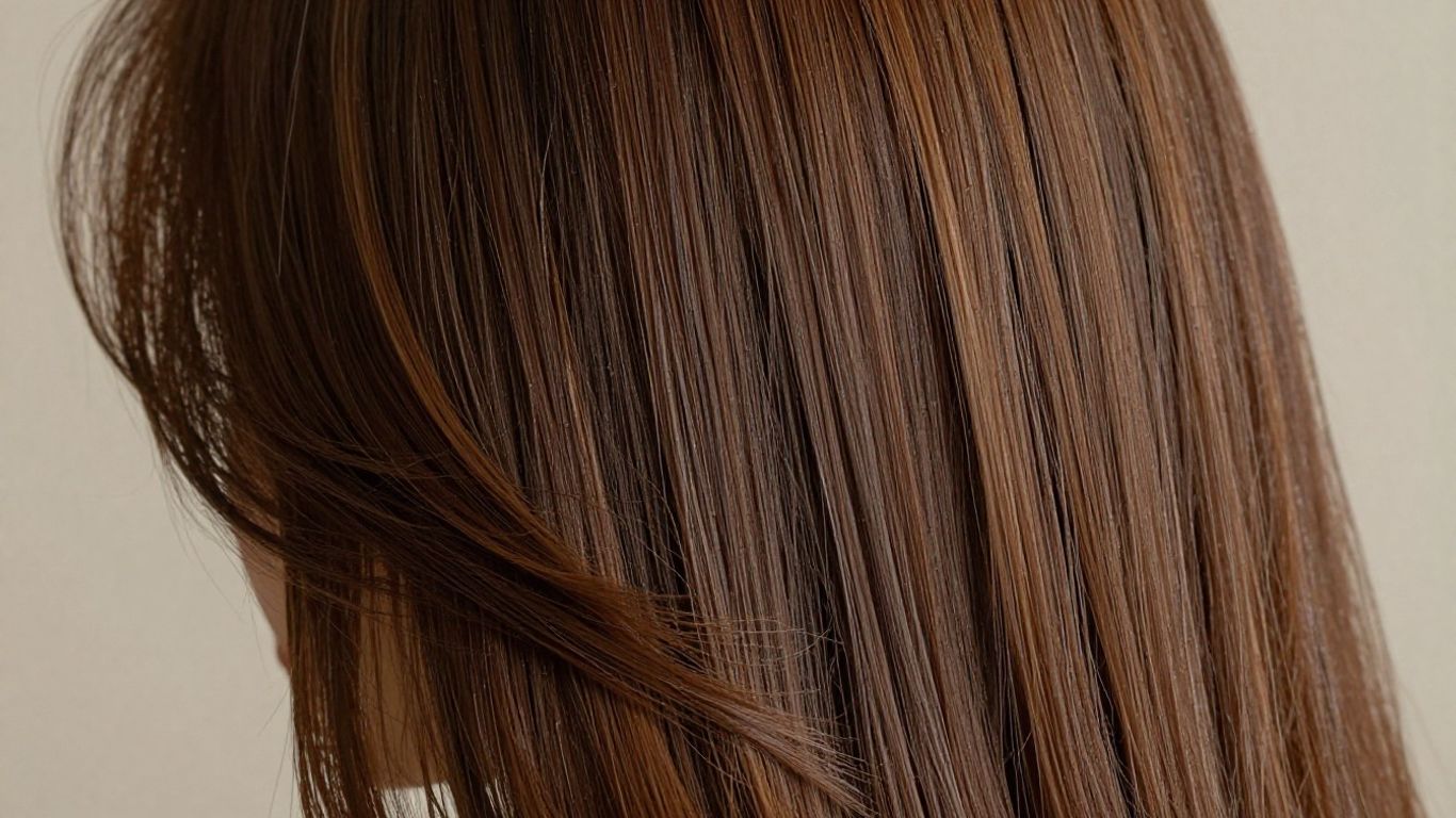 Hydrated mixed hair with glossy strands in dry weather.