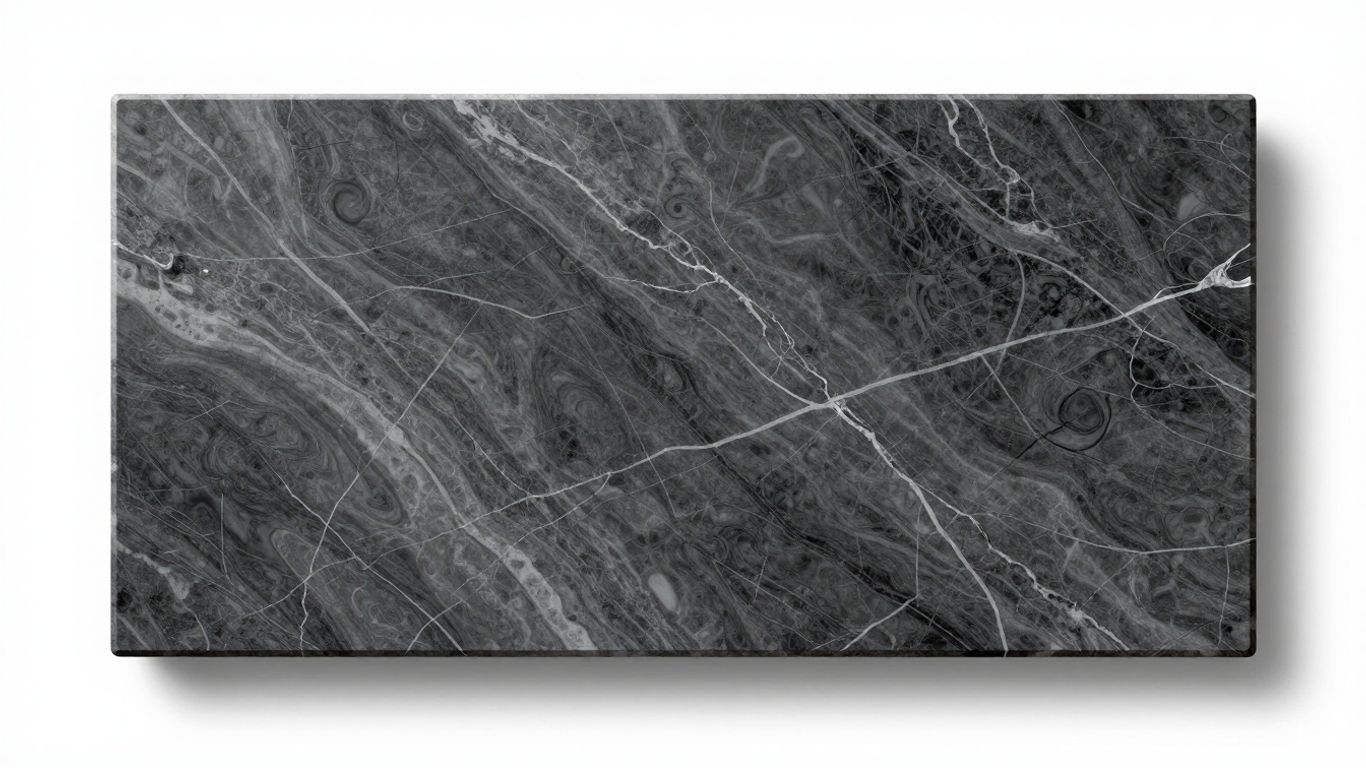 Silver Shadow Marble slab sketch with gray and silver veins.