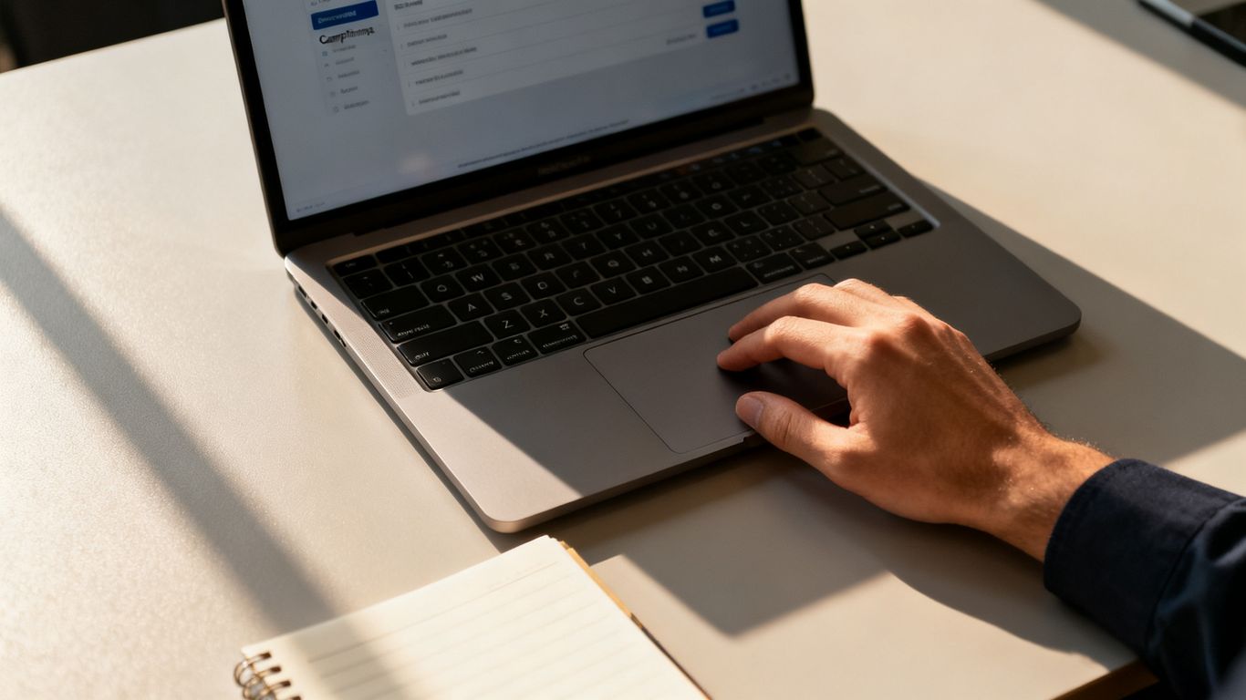 Amazon advertising campaign settings on laptop screen