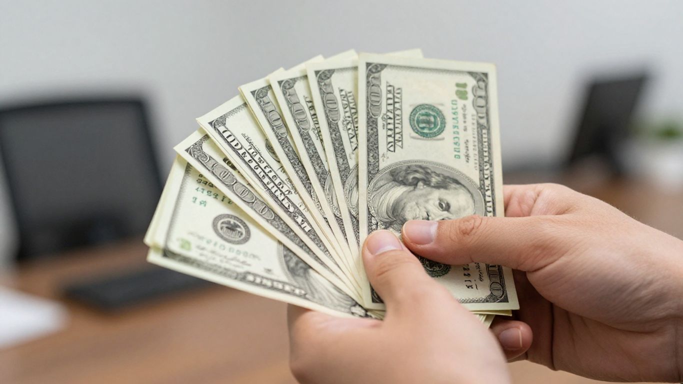 Dinero en efectivo en manos de una persona.