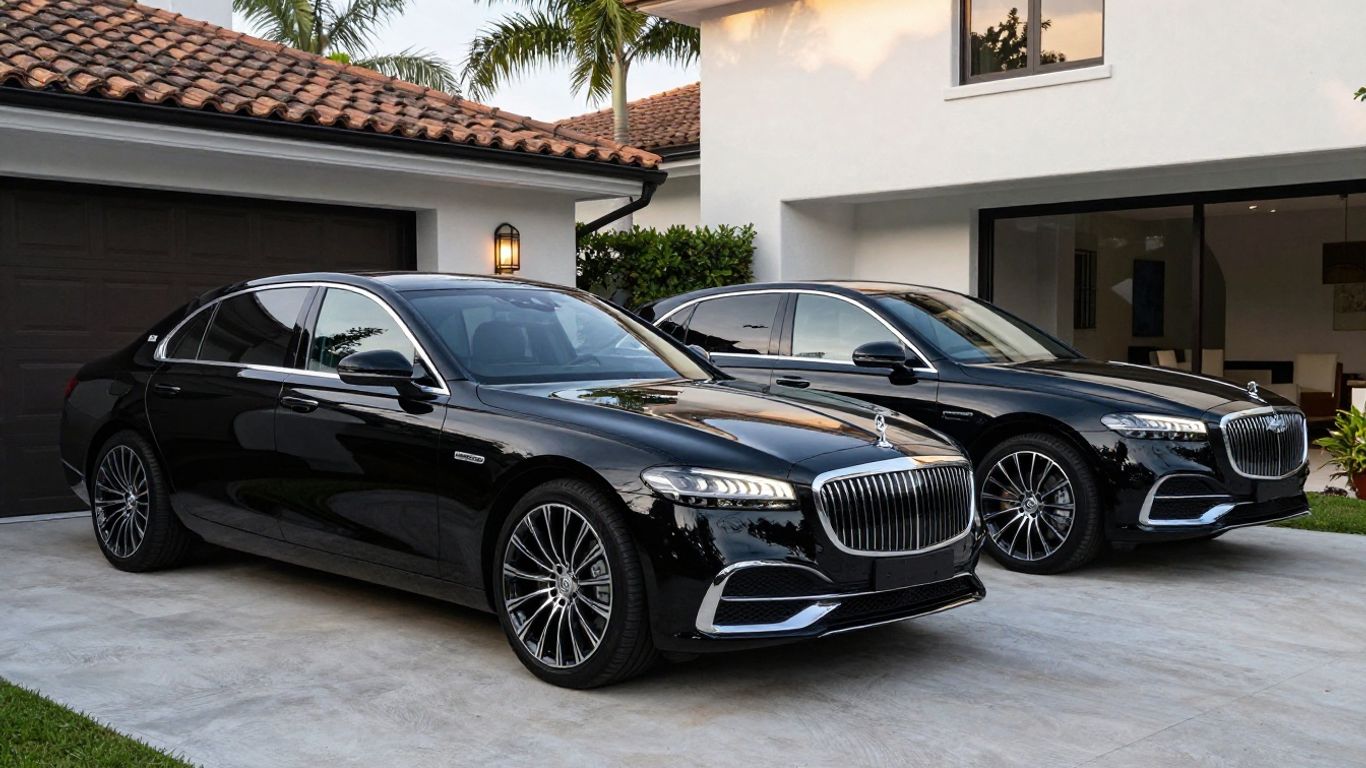 A diverse fleet of luxury vehicles