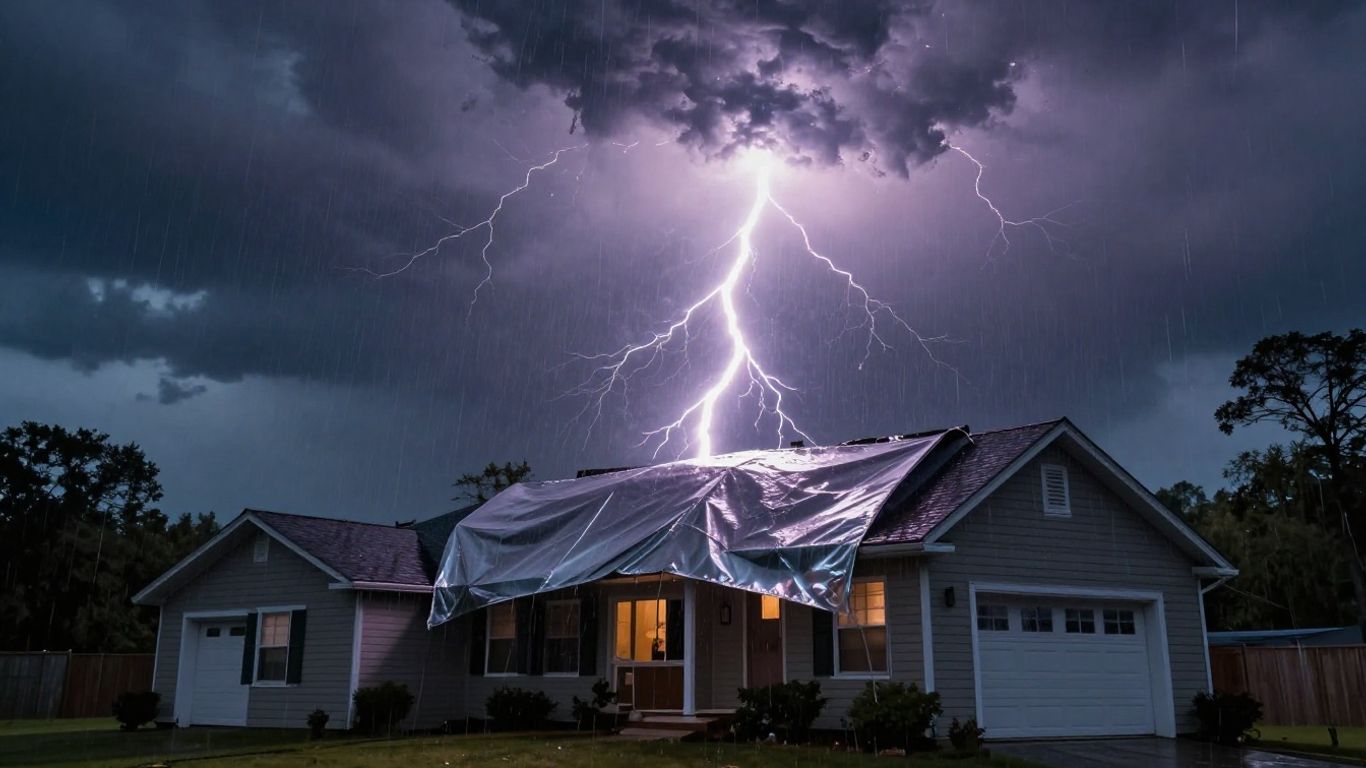 House protected from lightning strike with whole home surge protection.