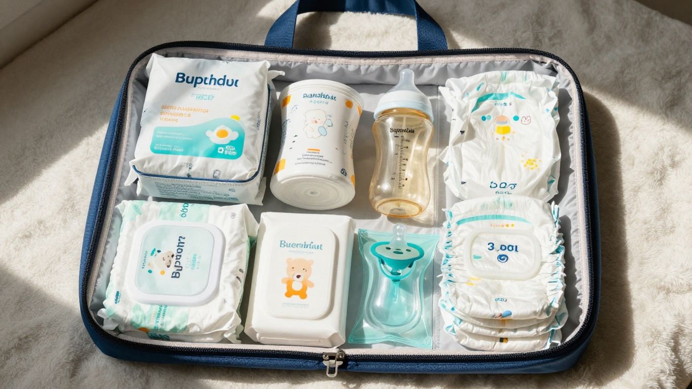 Organized diaper bag with baby essentials