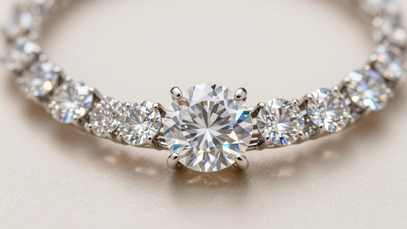 Sparkling premium diamond necklace with brilliant facets.