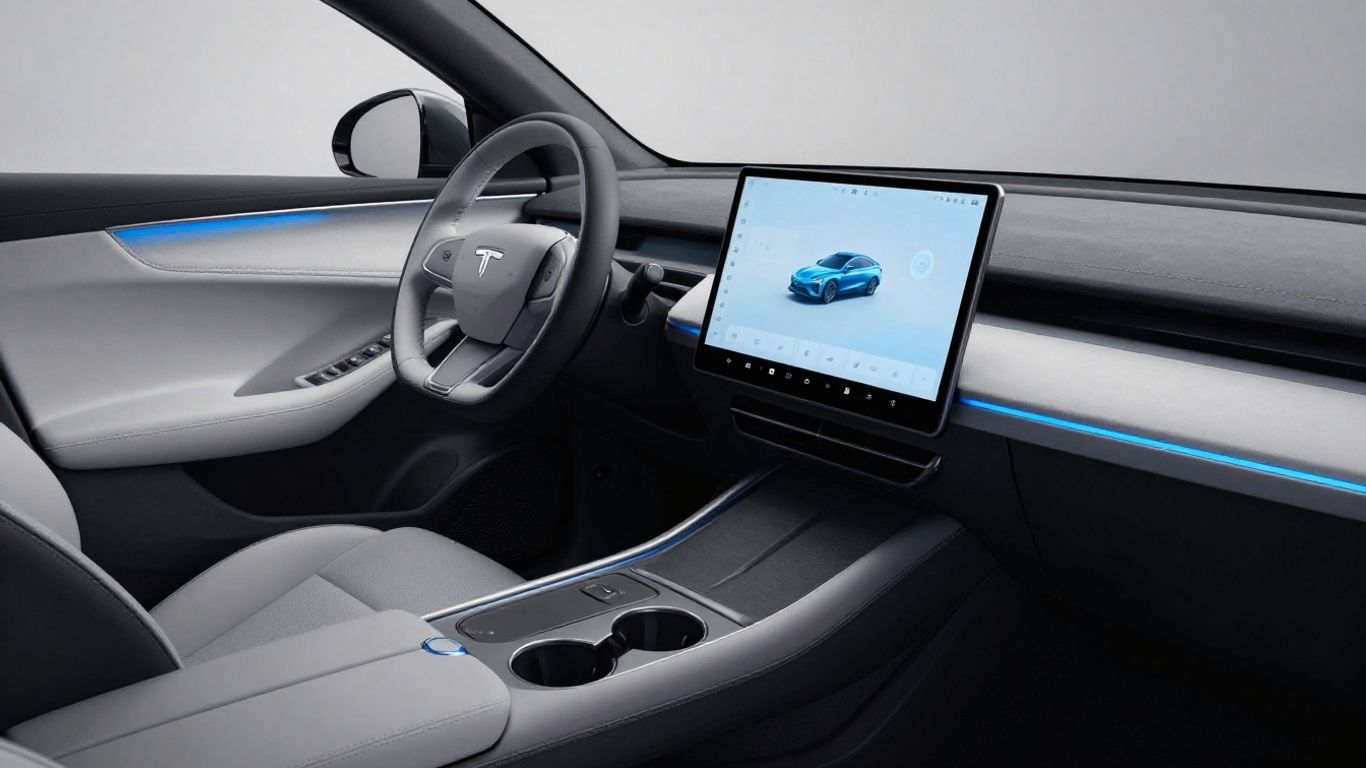 A clean showroom with Tesla interior upgrades