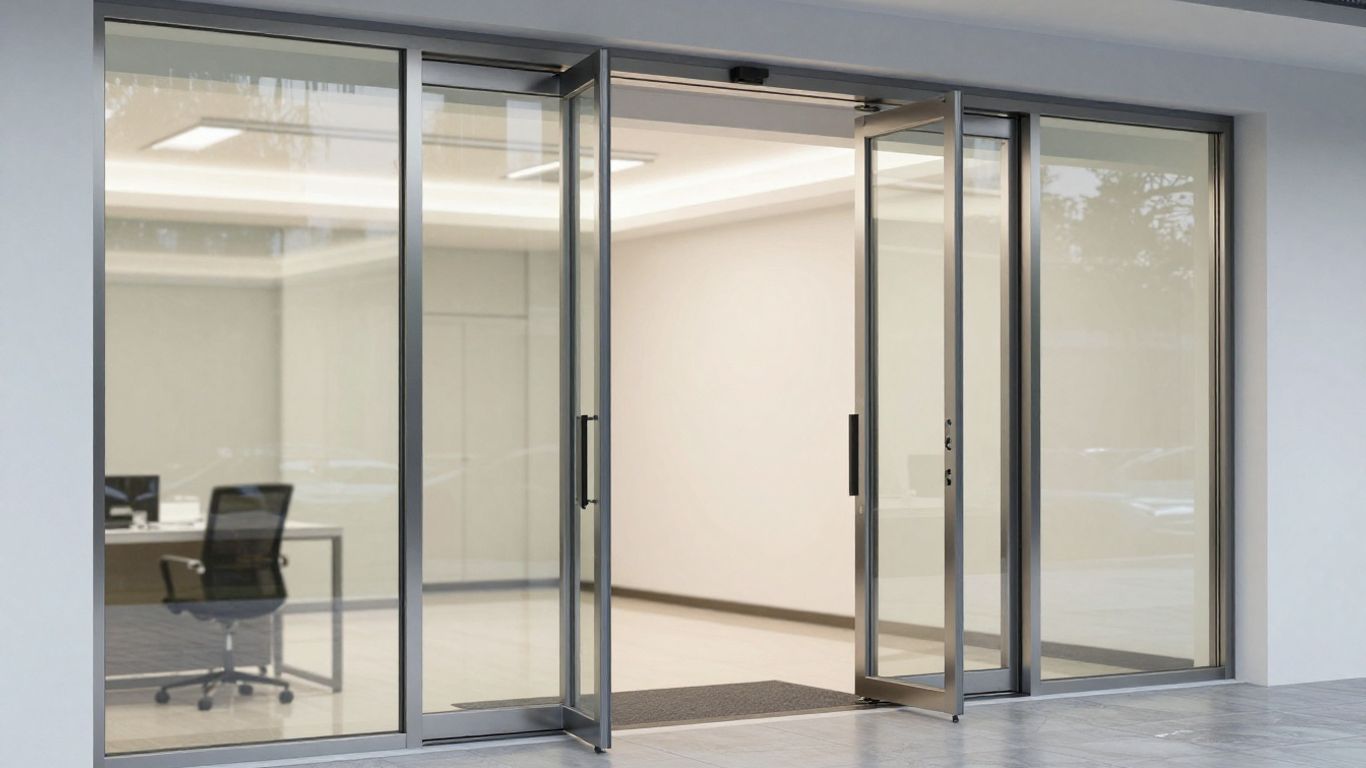 Automatic sliding door opening smoothly.