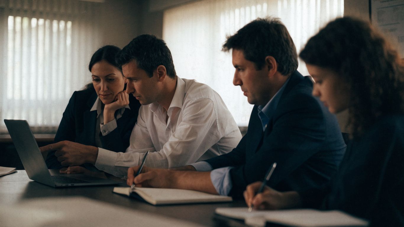 Bank audit team assessing a platform workflow