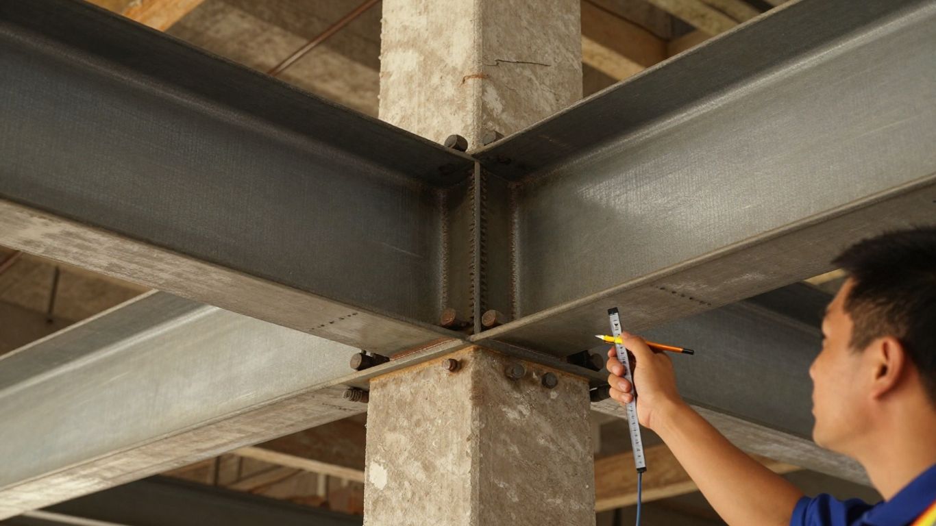 Steel beam and column stability inspection