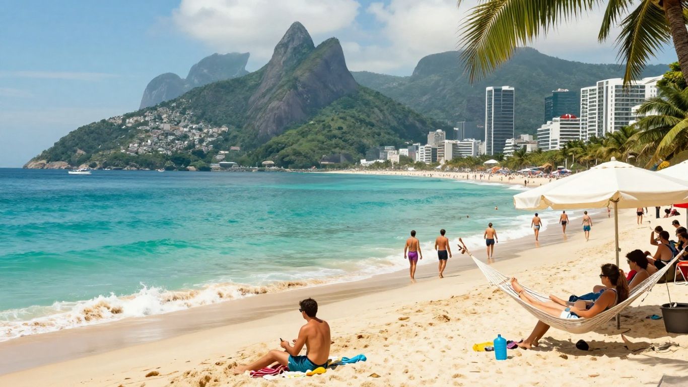 Couple enjoying a tropical beach vacation.