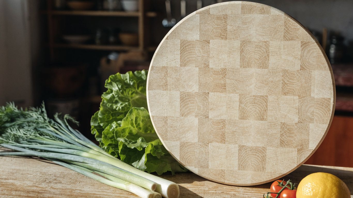 Pale maple board with simple farmhouse prep