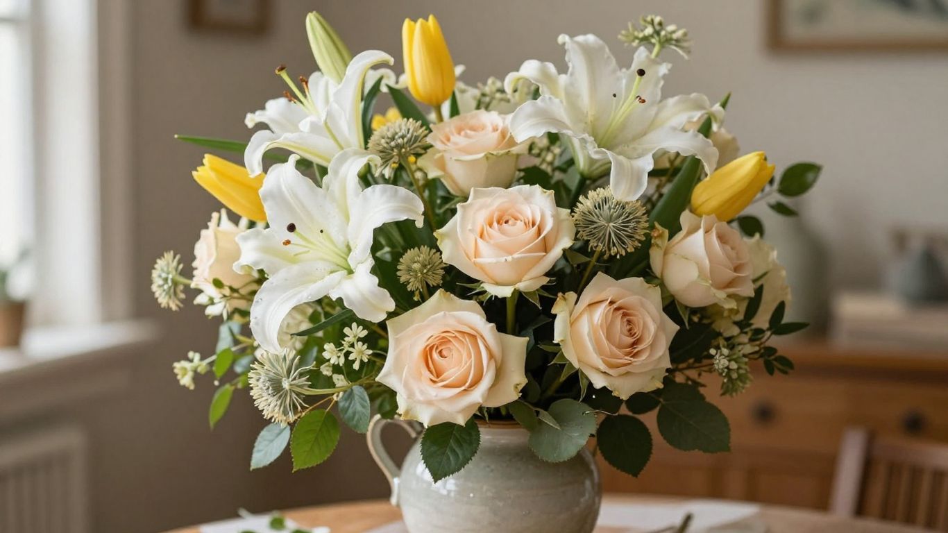 Colorful Mother’s Day flowers in a vase