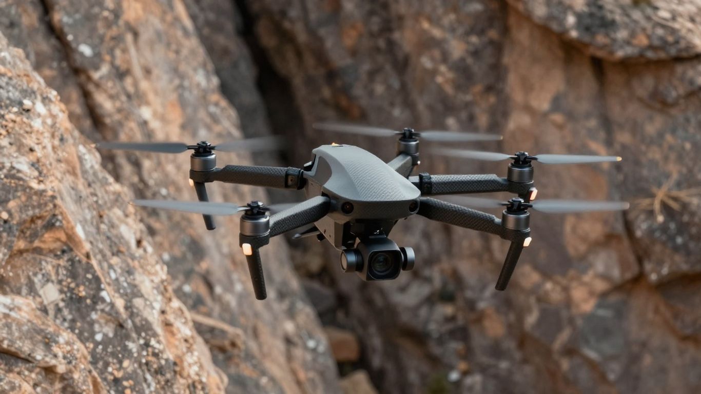 Autonomous drones navigating a landscape