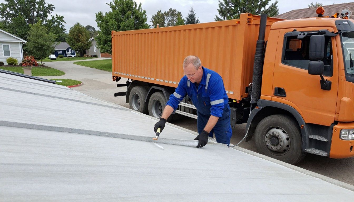 A professional technician using high-powered truck-mounted equipment to clean residential air ducts
