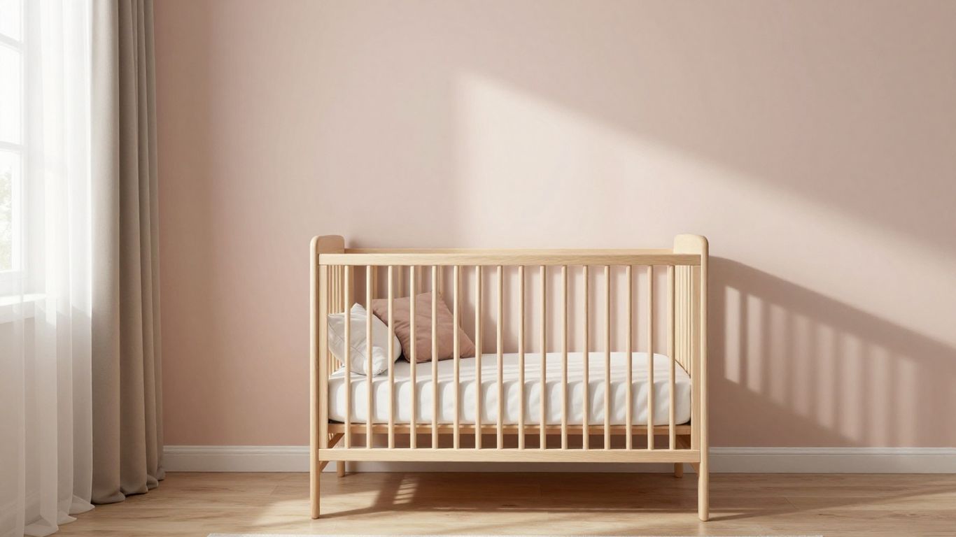 A clean, modern nursery environment with a crib