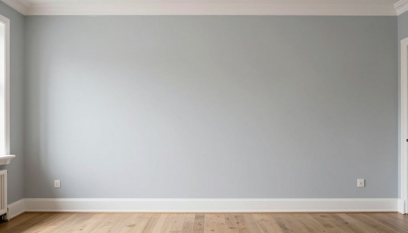 A freshly skimmed, perfectly smooth wall in a Bristol living room, ready for painting.