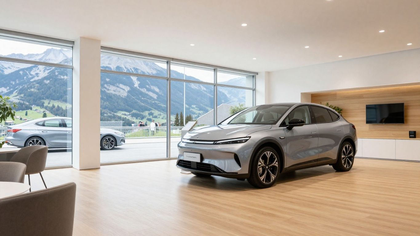 Moderne Hybridfahrzeuge im Schweizer Autohaus