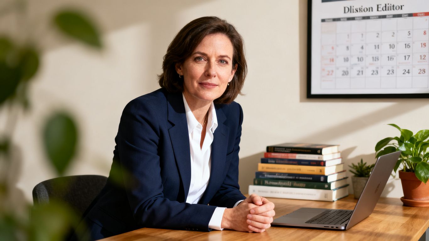 Senior editor [Alison Atkinson] in an office setting.