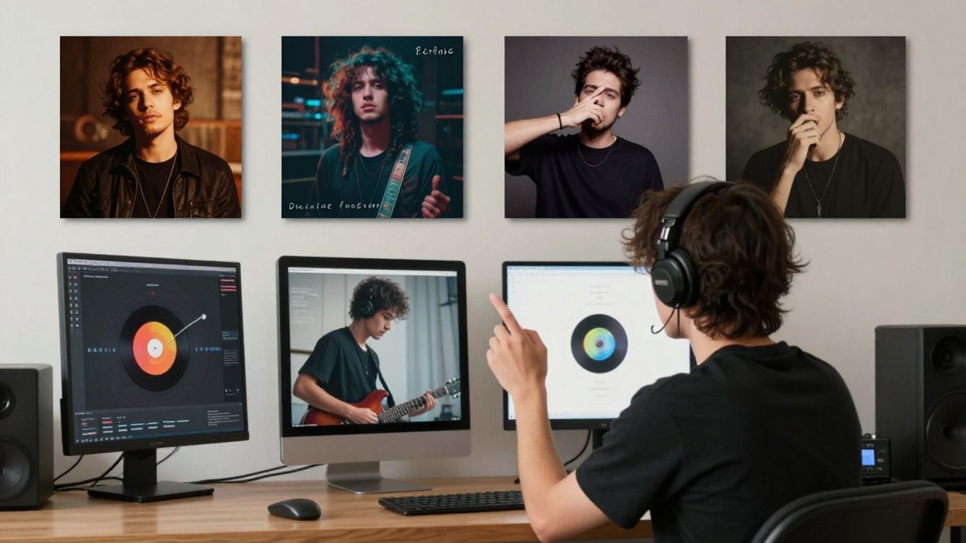 AI album art and music video creation