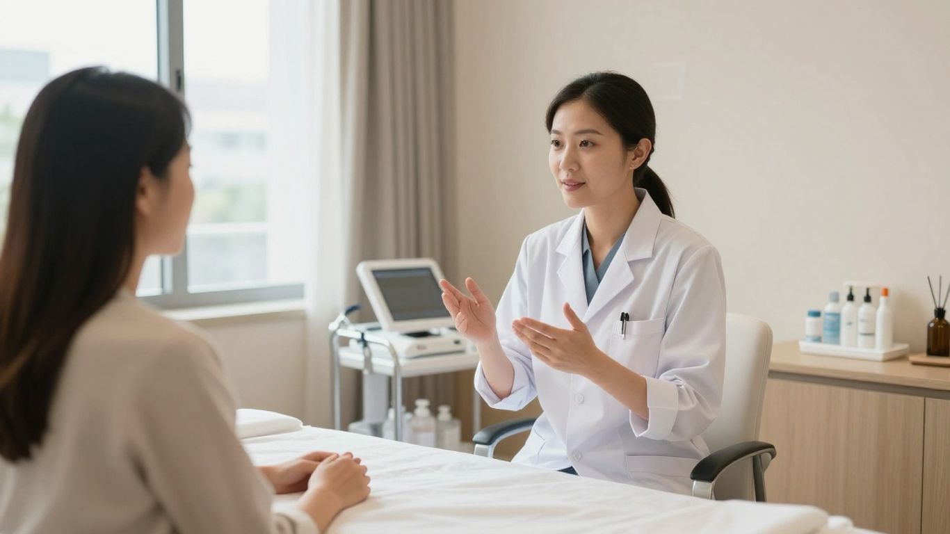 Doctor consulting with patient in Singapore clinic