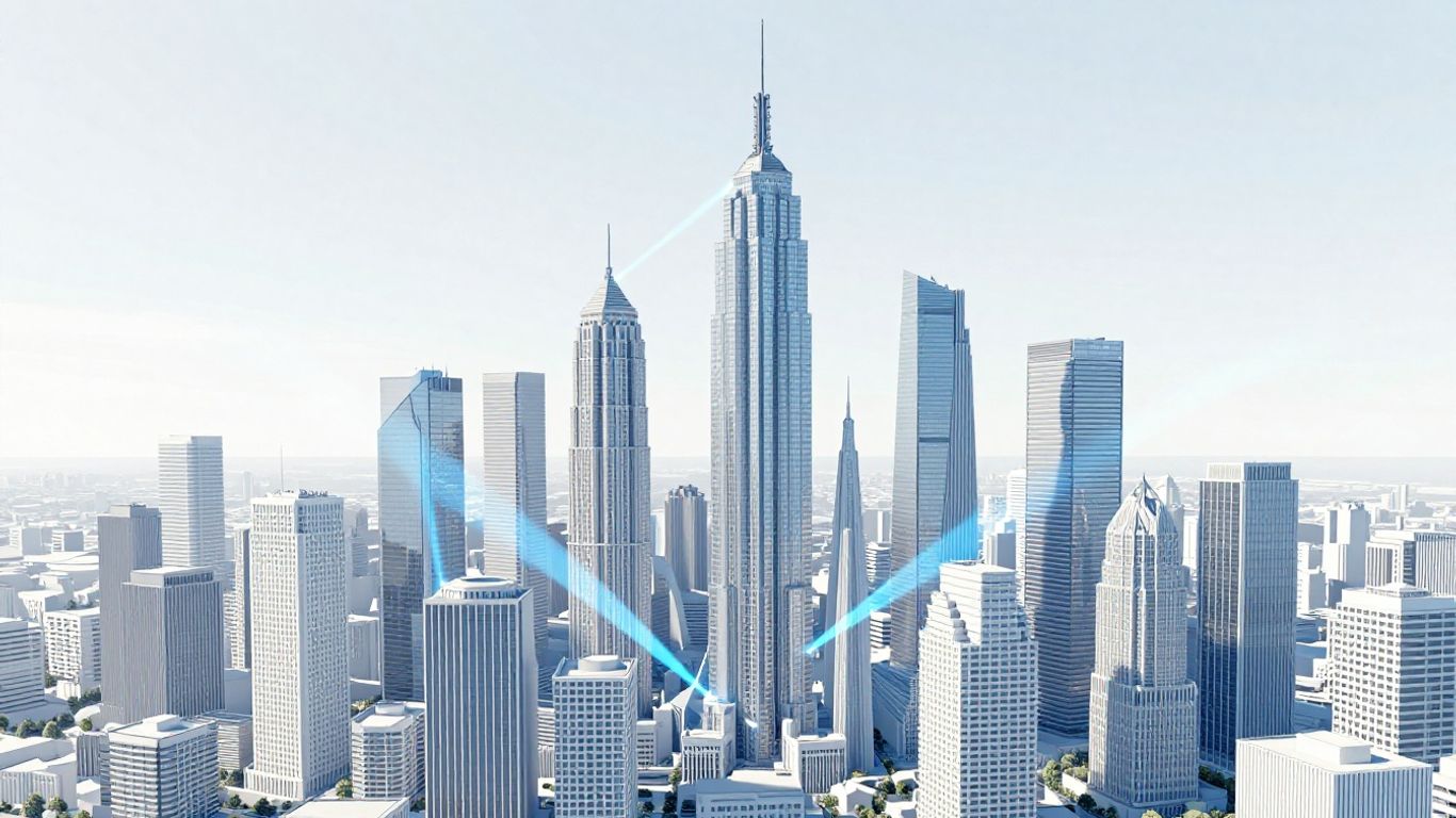 Austin skyline transforming from scan to BIM model.