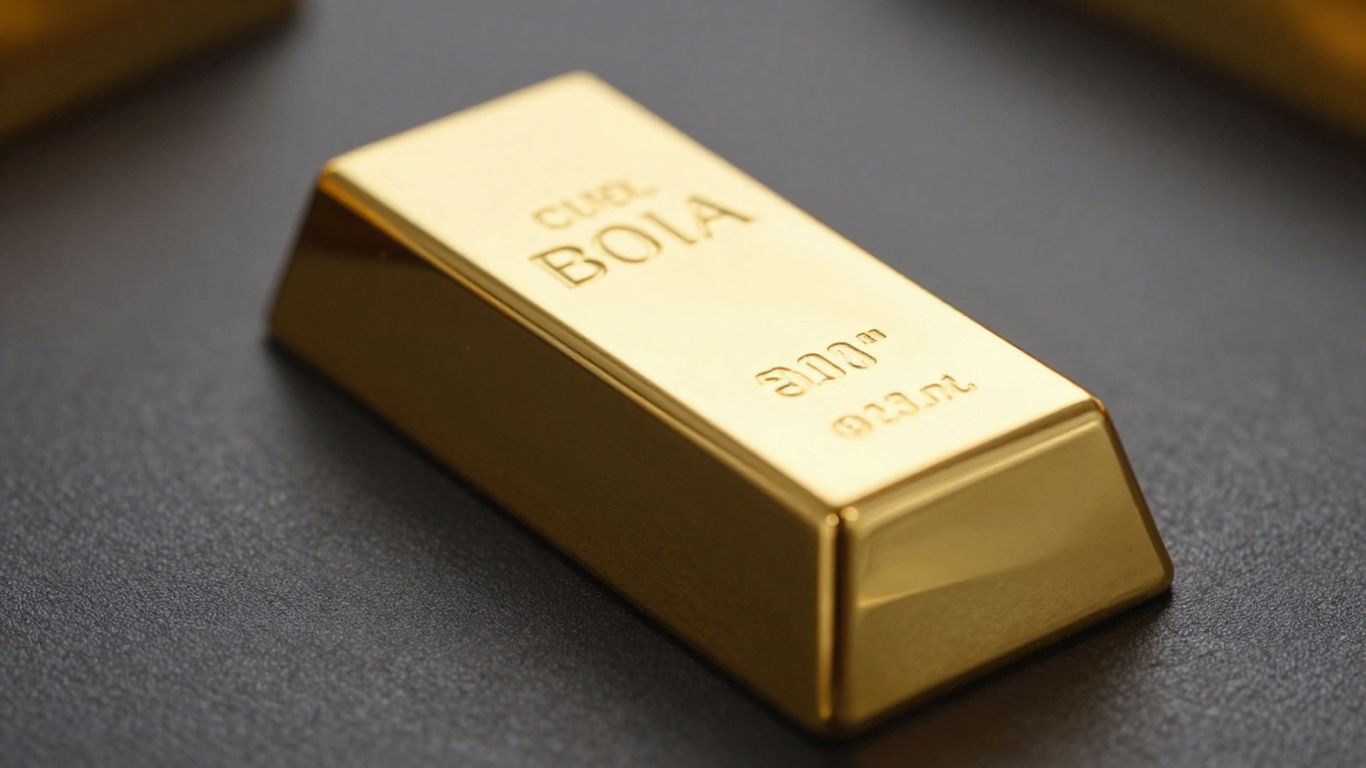 深色背景上閃亮的金條。