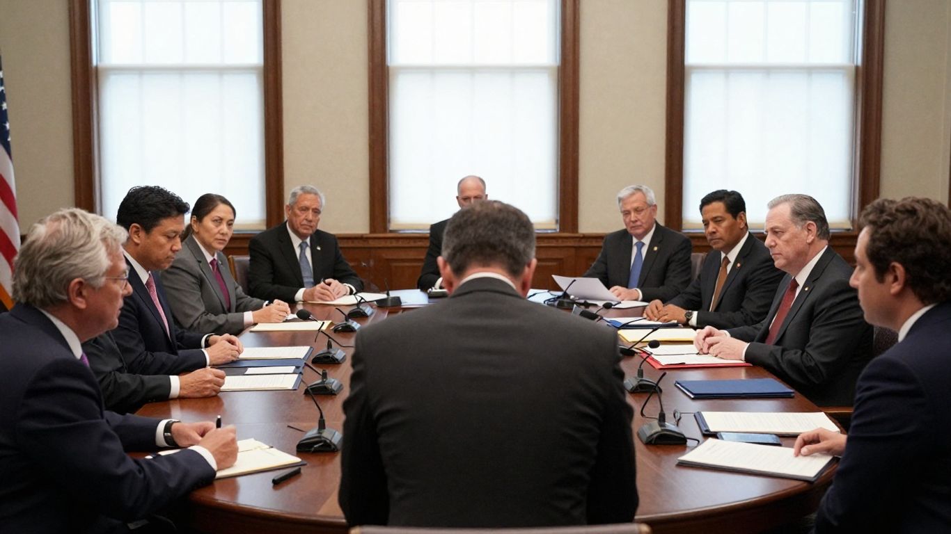 Mitch McConnell speaking during Senate negotiations
